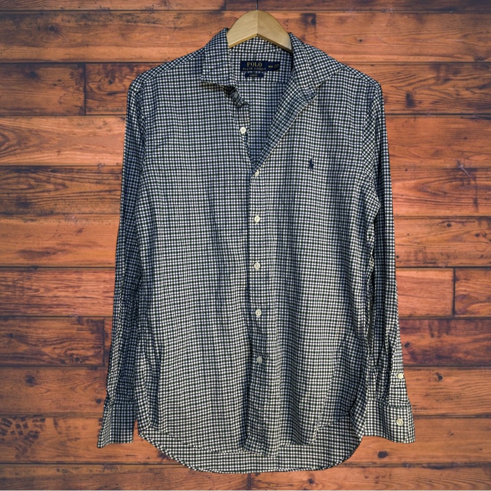 5 for $25🔥POLO Ralph Lauren Blue Plaid Long Sleeve Shirt Medium